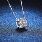 NeeTim Full Moissanite Diamond Necklace For Woman Pendant 925 Sterling Silver Necklace For Women Chain Party Bridal