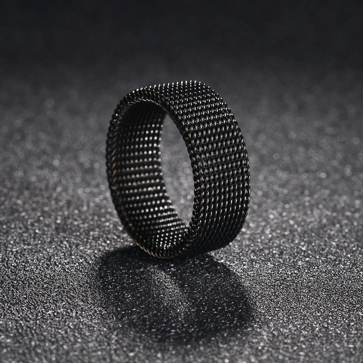 Fashion Elastic Mesh Chain Rings Titanium Stainless Steel Rings For Men Women Wedding Engagement Men Rings Punk Jewelry Gifts