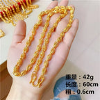 Mens and womens 18K gold necklace AU750 ball chain transfer domineering jewelry boss chain free shipping with