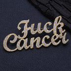 Iced Out Letter Name Pin Brooch Rose Gold
