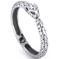 Men's 316l Stainless Steel Leopard Open Bangle Punk Gothic Animal Cuff Bracelet for Man Hip Hop Jewelry Cool Gifts for