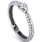 Men's 316l Stainless Steel Leopard Open Bangle Punk Gothic Animal Cuff Bracelet for Man Hip Hop Jewelry Cool Gifts for