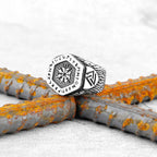 Vintage Stainless Steel Viking Amulet Ring Norse Compass Runes Men and Women Rings Teens Multi Style Jewelry Boyfriend