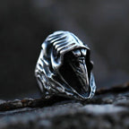 Unique Design Vintage Olecranon Crow Grim Reaper Skull Zircon Rings For Men Boys Punk Creative Personality Jewelry