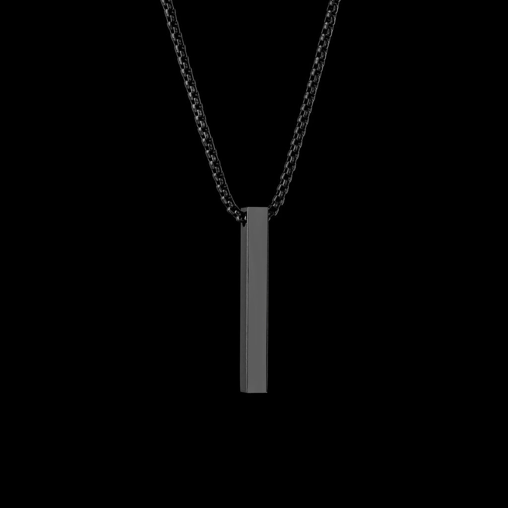 High Quality Stainless Steel Square Pendant Necklace for Men Women Blank Bar Couple Necklace Birthday Christmas Jewelry Gift