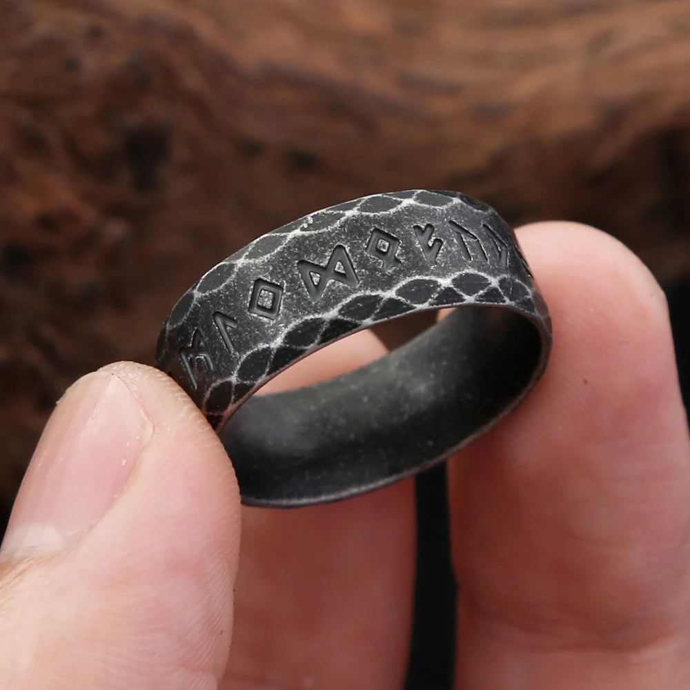 Odin Steel Ring Vintage Viking Letter Rune Nordic