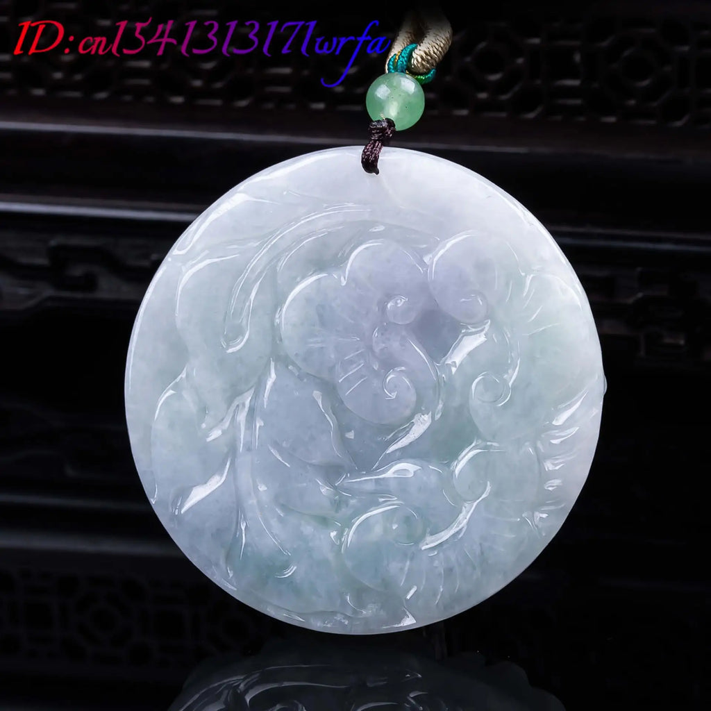 Natural Myanmar Jadeite Phoenix Pendant Necklace Accessories Jewelry Carved Amulet Fashion Vintage Real Jade Gifts for