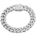 Luxury Iced Out Cuban Chain Bracelet for Men Women, Gold Color Rhinestone Link Wristband, Hip Hop Street Jewelry Gift