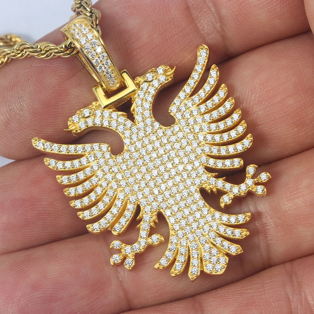 Iced Out Eagle Pendant — 925 Silver