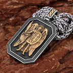 Religious Guard Archangel St. Michael Necklace Christian Faith Amulet Pendant Stainless Steel Gold Color Jewelry for