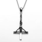 Inverted Cross Pendant — Stainless Steel