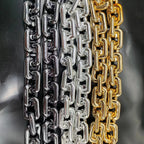 New Punk Big Acrylic Rectangle Chain Hip Hop Exaggeration Necklace Plastic Men Women Festival Carnival Performance