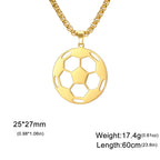 Skyrim Soccer Pendant Necklace for Men Stainless Steel Long Box Chain Fashion Cool Sports Ball Jewelry Gift Wholesale 2026