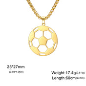 Soccer Long Stainless Steel Pendant Necklace