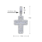 New Sparkling CZ Cross Pendant Necklace Iced Out Bling Cubic Zirconia Paved Charm for Women Men Jewelry
