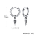 Viking Spearhead Dangle Hoop Earrings — Stainless Steel