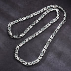 Vintage Byzantine Chain Choker Necklace & Bracelet — Silver-Tone
