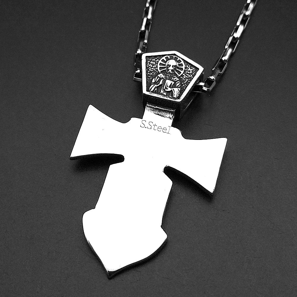 Jesus Cross Pendant Necklace — Stainless Steel 60cm