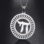Dawapara Hebrew Letter Hai Chai Necklace Sign of Life Stainless Steel Jewelry Traditional Religious Judaic Jewish Hanukkah Gift
