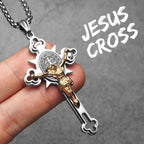 INRI Exorcism Cross Pendant — Stainless Steel