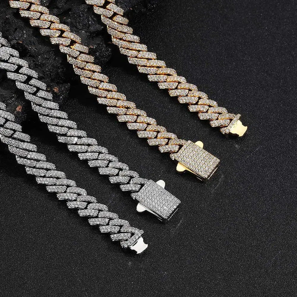 Iced Out Cuban Chain Necklace Stainless Steel 8MM