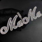Iced Out Letter Pendant Necklace Gold
