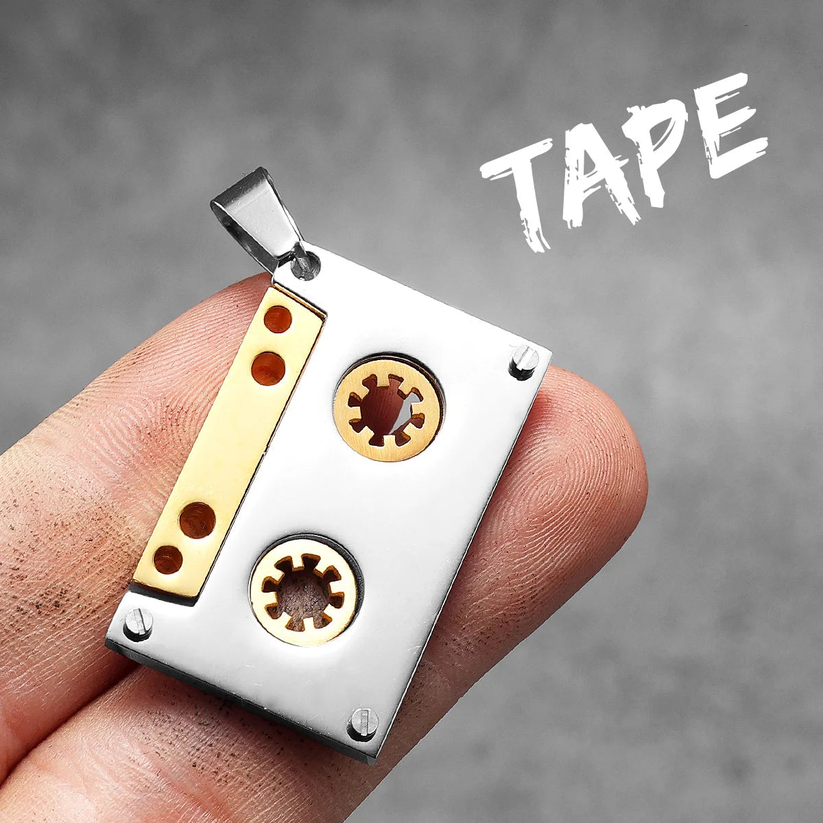 Music Player Tape Stainless Steel Jewelry Men Simple Necklace With Pendant For Male Women PunkHip Hop Accessories Gift Wholesale