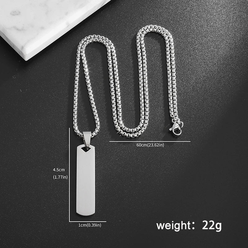 Gold Minimal Box Chain Pendant Necklace