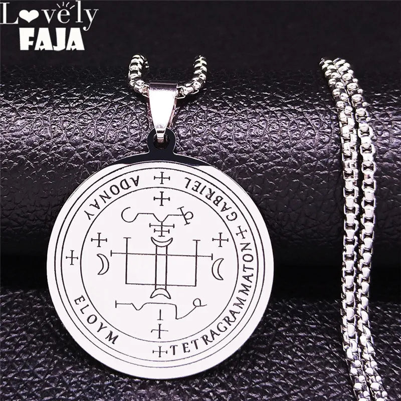Gabriel Archangel Amulet Necklace — Stainless