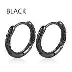 Feather Dangle Huggie Hoop Earrings for Men — Stainless Steel