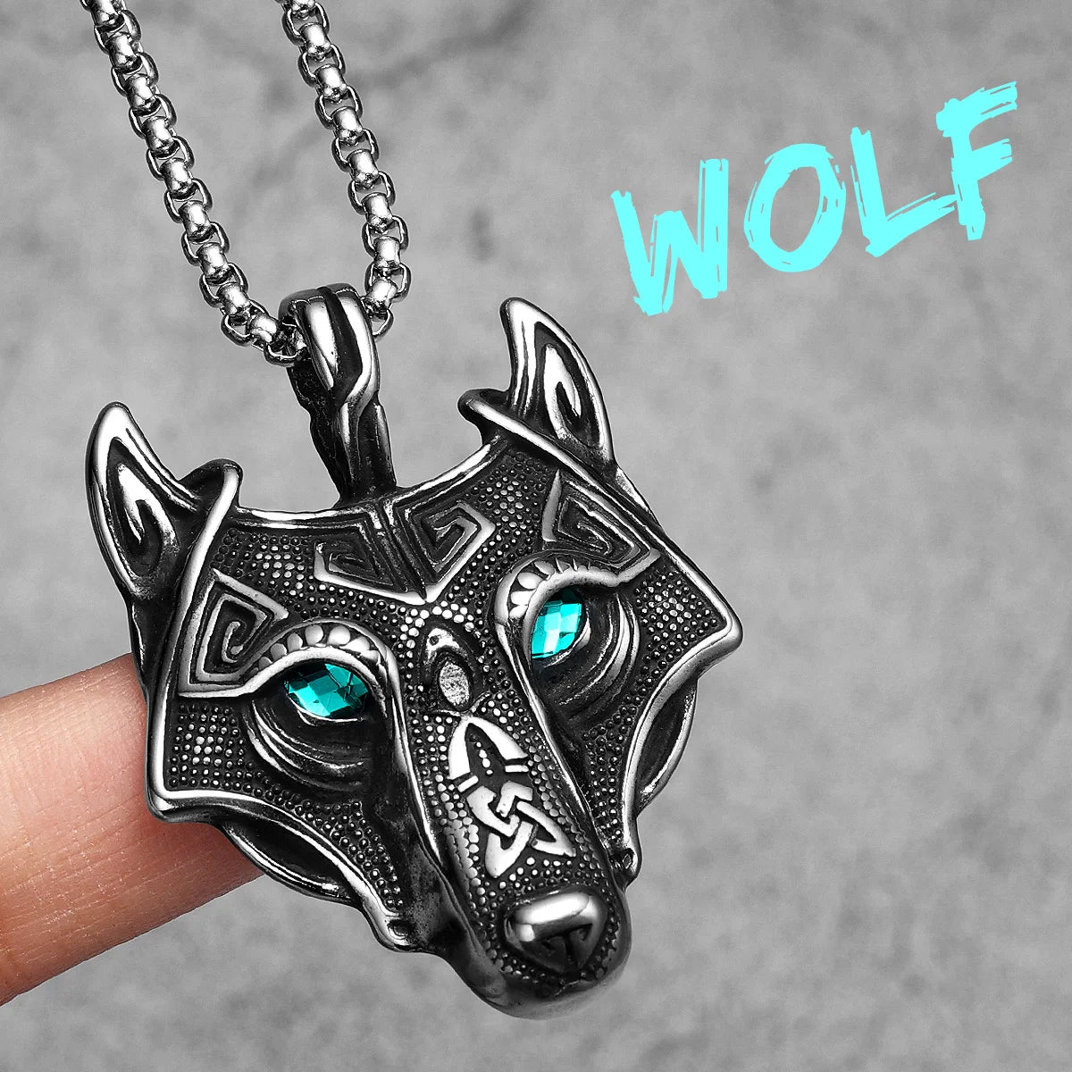 Viking Wolf Pendant Necklace — Stainless Steel