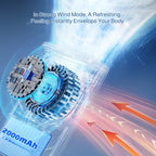 Portable 3 in 1 Handheld Fan Rechargeable Hanging Neck Fan Backpack Waist Hanging Fan with Adjusted Lanyard for Outdoor