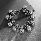 Gothic Hell Demon Ghost Head Bracelet Full Skull Bracelet Men's Motorcycle Punk Rock Halloween Jewelry Accessories