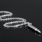 Personality Hip Hop Bullet Commemorative Pendant Domineer Titanium Steel Men's Necklace Bullet Pendant Bulk Order Cool Handsome
