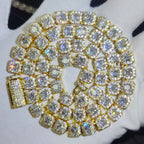 7MM 5A Zircon Cluster Tennis Chain Iced Out Square Sparkling CZ Link Necklace Anniversary gift for him or her Hip Hop Jewelry