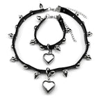 Gothic Heart Steel Pendant Punk Harajuku Choker