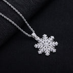 Iced Out Snowflake Pendant — 14K Gold