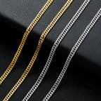 Gold Cuban Chain Necklace 4mm — Stainless Steel