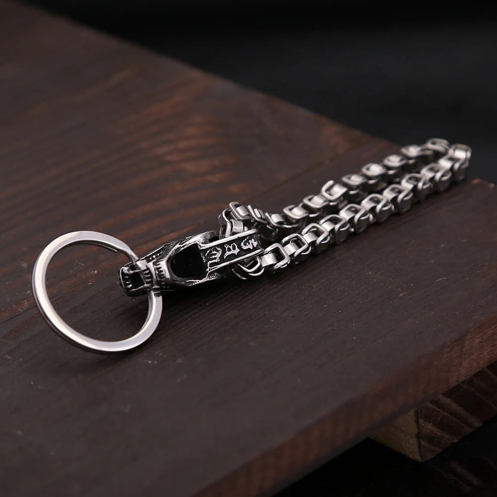 Dragon Head Keychain Pendant — Stainless