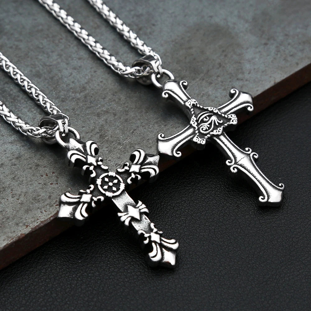 Cross Steel Pendant Vintage 316L Punk Religious