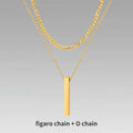 Vertical Bar Rope Cuban Chain Pendant — SS