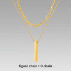 Vertical Bar Rope Cuban Chain Pendant — SS