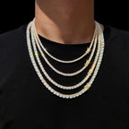 Tennis Chain Necklace for Men Women Iced Out Bling Necklace Prong-Setting 5A Cubic Zirconia Stones Fashion Jewelry