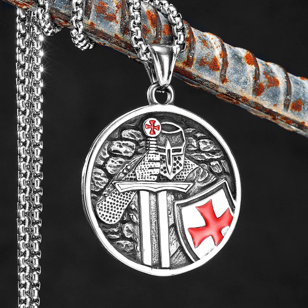 Crusade Paladin Pendant Necklace — Stainless Steel