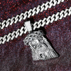 Men Women Hip-hop Punk Jesus Pendant Necklace Stylish Iced Out Full Inlaid Diamonds Cuban Chain+ Large Pendant Jewelry Gift