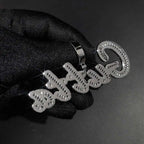 Iced Out Letter Pendant Necklace Gold