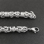 Thick Byzantine Chain Necklace & Bracelet — Stainless Steel