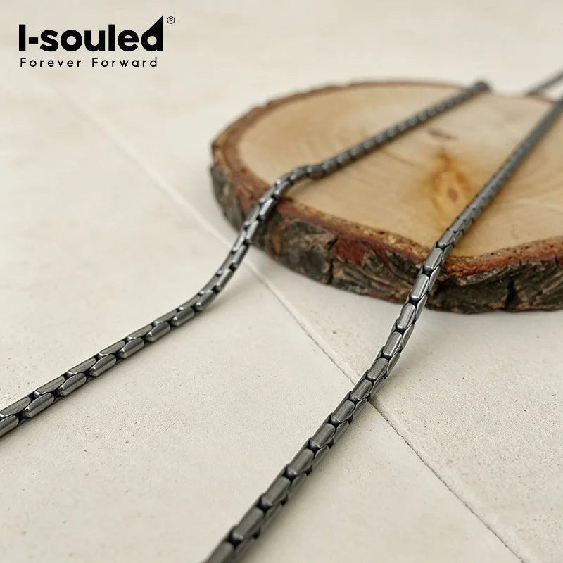 2.5mm Pure Titanium Snake Chain Necklace | Men Women Street Fashion Jewelry | Korean Style Round Pearl Chain Unisex