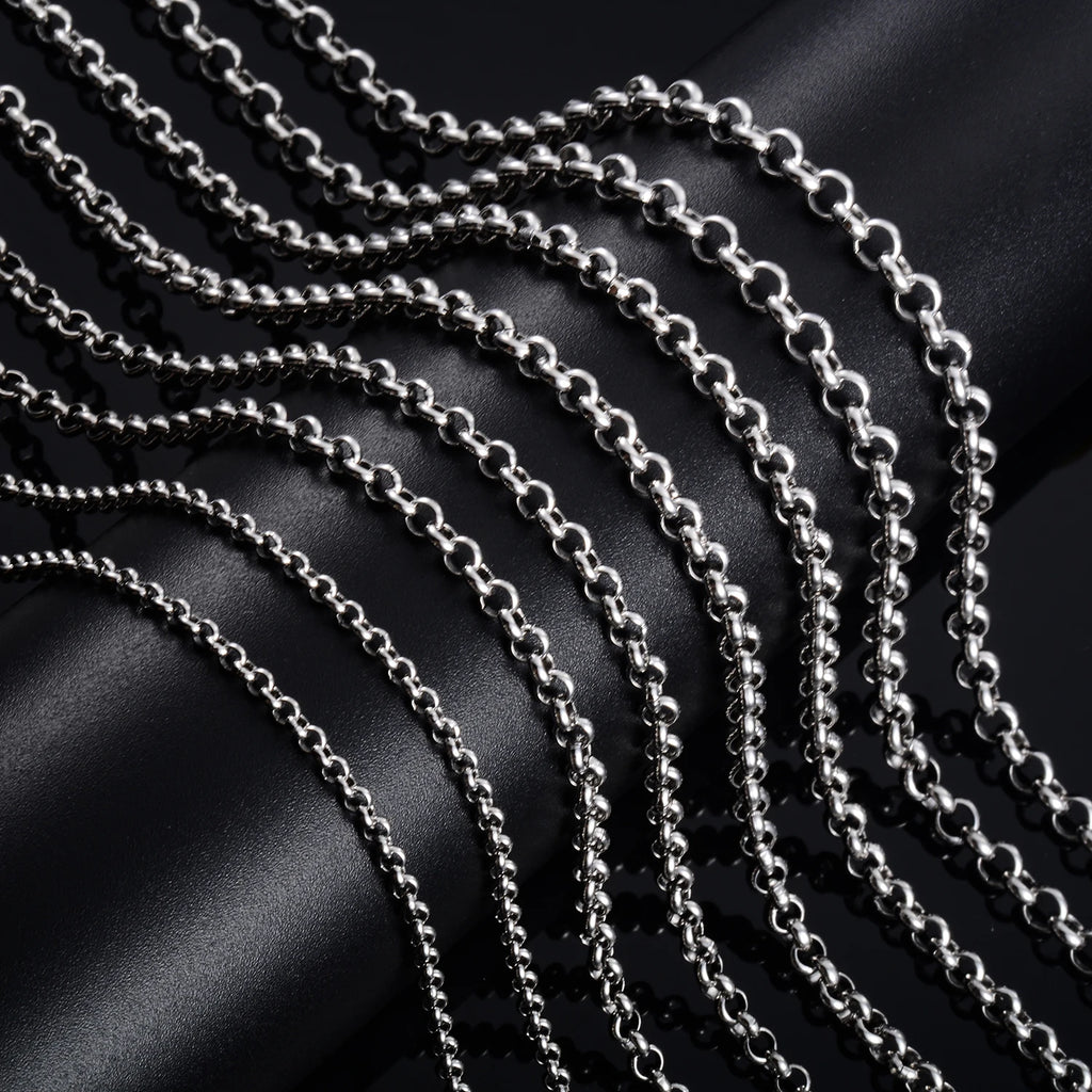 Silver Rolo Chain Necklace — Stainless Steel