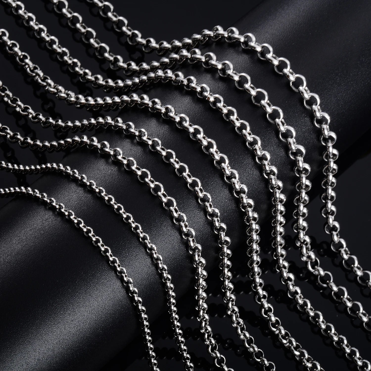Silver Rolo Chain Necklace — Stainless Steel